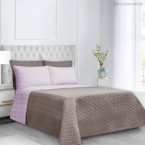 Colcha Fiore Chocolate-Mauve