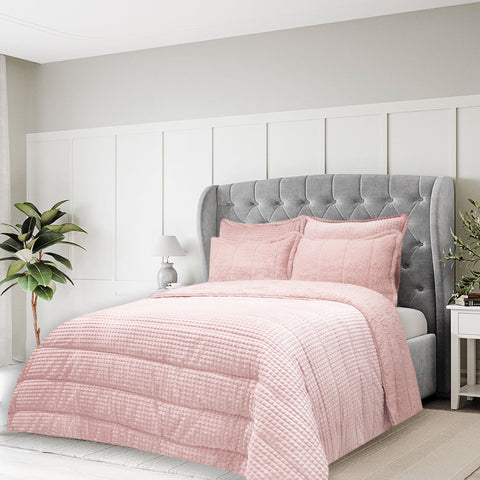 Edredón Sherpa Royal Unicolor Pink
